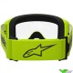 Alpinestars Vision 3 Wordmark Crossbril - Fluo Geel / Heldere lens