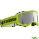 Alpinestars Vision 3 Wordmark Crossbril - Fluo Geel / Zilver spiegellens