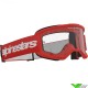 Alpinestars Vision 3 Wordmark Crossbril - Rood / Heldere lens