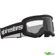 Alpinestars Vision 3 Wordmark Crossbril - Zwart / Heldere lens