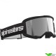 Alpinestars Vision 3 Wordmark Crossbril - Zwart / Zilver spiegellens