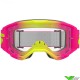 Alpinestars Vision 5 Wordmark Crossbril - Roze / Fluo Geel / Heldere lens