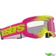 Alpinestars Vision 5 Wordmark Crossbril - Roze / Fluo Geel / Heldere lens