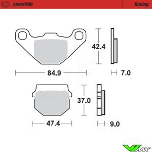 Moto Master Racing Front/Rear Brake Pads - Kawasaki KX80BigWheels KX80 KX100 Suzuki RM80BigWheels RM80 RM85L RM85