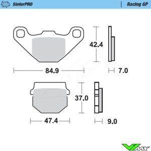 Moto Master Racing GP Voor/Achter Remblokken - Kawasaki KX80BigWheels KX80 KX100 Suzuki RM80BigWheels RM80 RM85L RM85