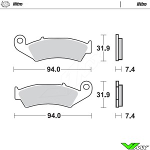 Moto Master Nitro Voor Remblokken - Honda CR125 CR250 CR500 XR250R XR600R