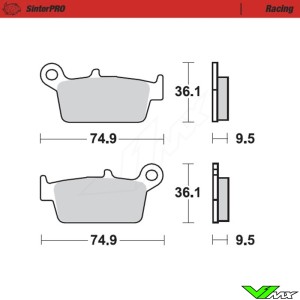 Moto Master Racing Achter Remblokken - Kawasaki Suzuki Honda Yamaha TM GasGas