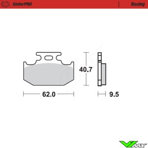 Moto Master Racing Rear Brake Pads - Suzuki RM125 RM250 RMX250 Yamaha WR400F YZ125 YZ250 YZF400