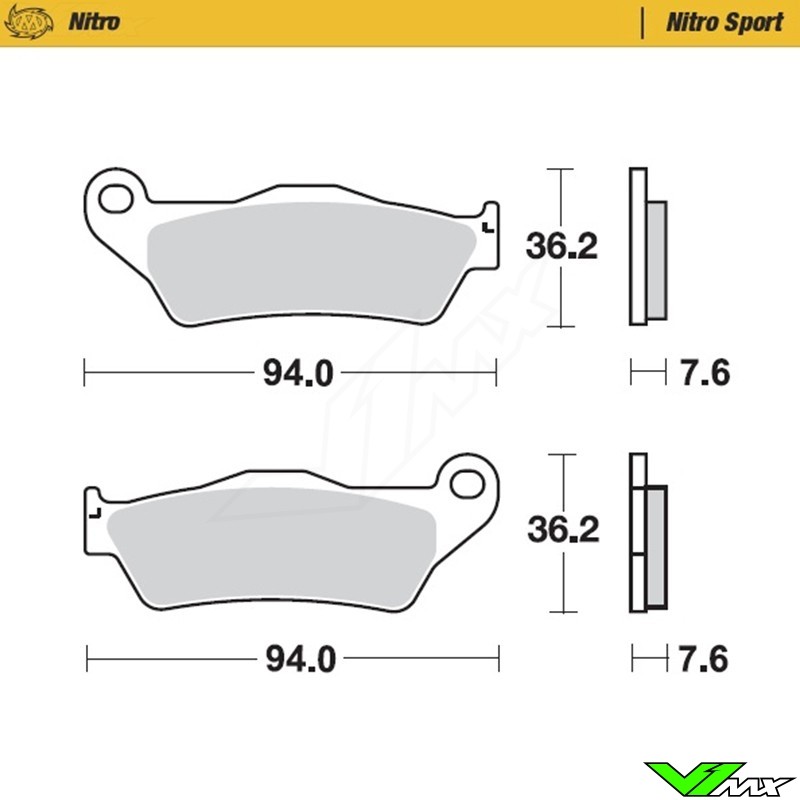 Moto Master Nitro Sport Voor Remblokken - KTM Kawasaki Husqvarna TM GasGas Husaberg Sherco Stark Triumph