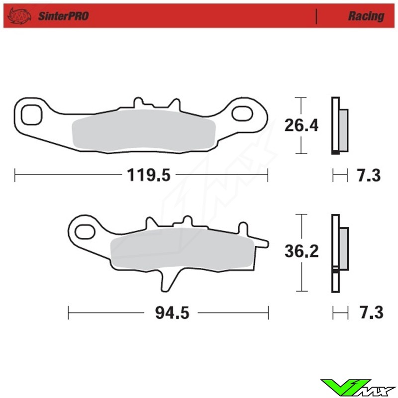 Moto Master Racing Front Brake Pads - Kawasaki KX80BigWheels KX80 KX85 KX100 Suzuki RM85L RM85