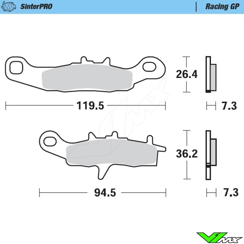 Moto Master Racing GP Front Brake Pads - Kawasaki KX80BigWheels KX80 KX85 KX100 Suzuki RM85L RM85