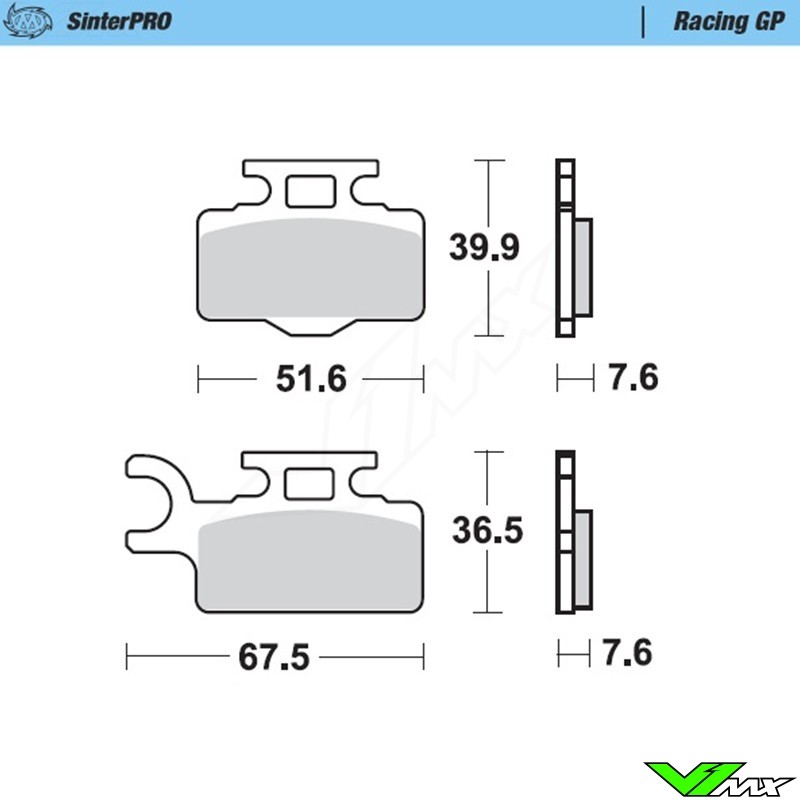 Moto Master Racing GP Front Brake Pads - Kawasaki KX65 Suzuki RM65