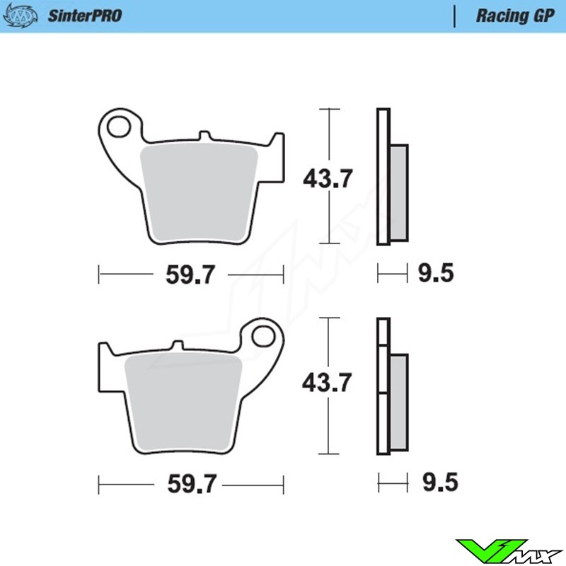 Moto Master Racing GP Front/Rear Brake Pads - Honda TM Fantic