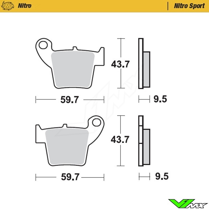 Moto Master Nitro Sport Front/Rear Brake Pads - Honda TM Fantic