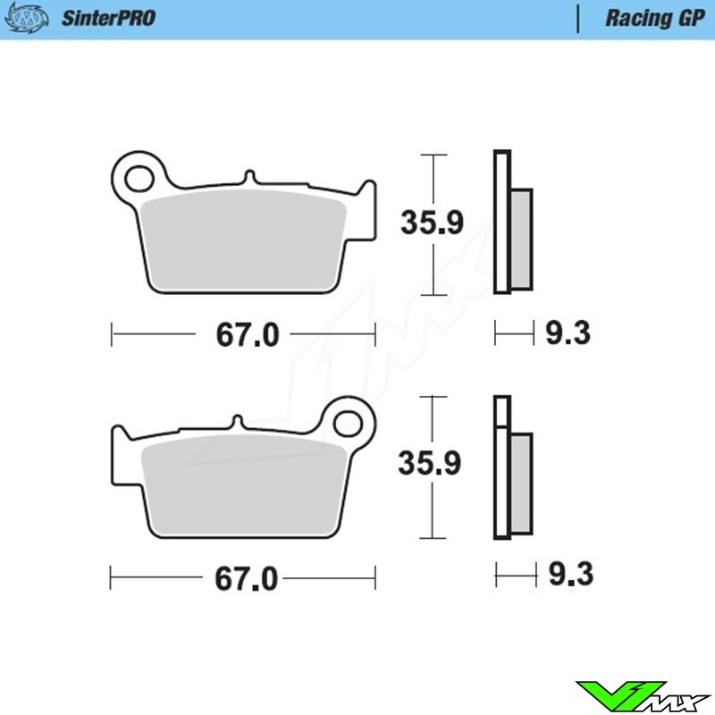 Moto Master Racing GP Achter Remblokken - Kawasaki Suzuki Yamaha TM GasGas Beta Fantic