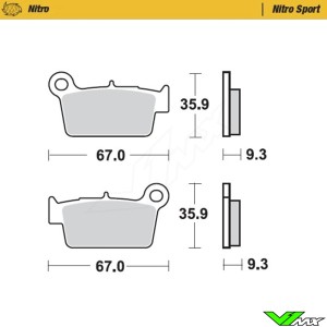 Moto Master Nitro Sport Achter Remblokken - Kawasaki Suzuki Yamaha TM GasGas Beta Fantic