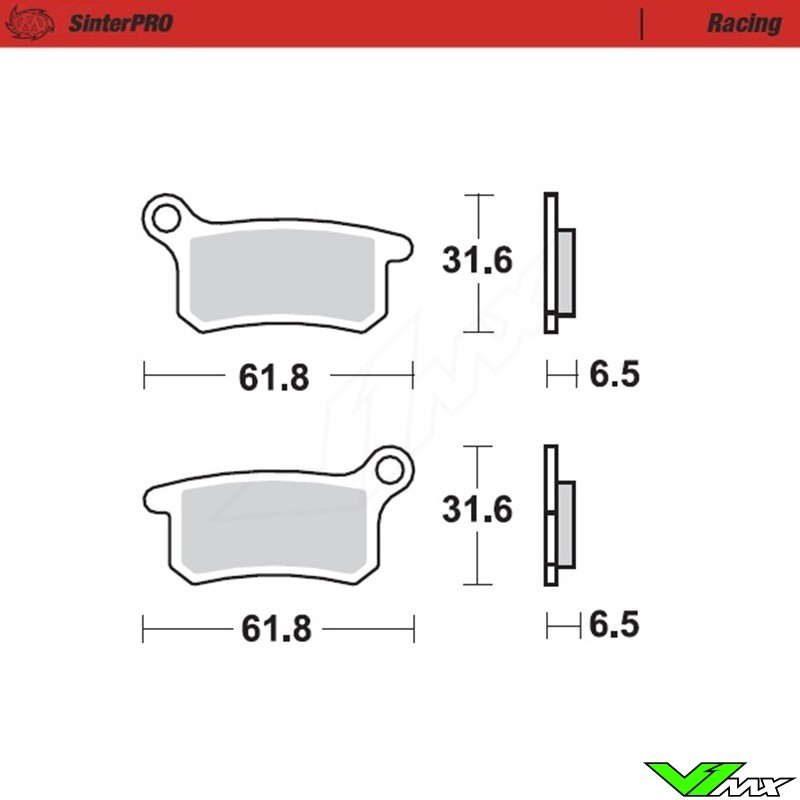 Moto Master Racing Front/Rear Brake Pads - KTM 65SX 85SXBigWheels 85SXSmallWheels Husqvarna TC65 GasGas MC65