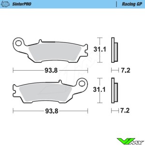 Moto Master Racing GP Front Brake Pads - Yamaha Fantic