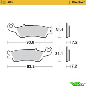 Moto Master Nitro Sport Front Brake Pads - Yamaha Fantic