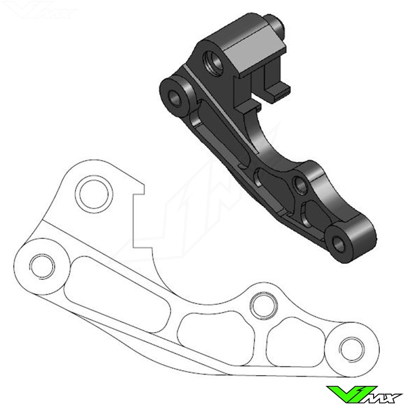 Moto Master 260mm Adapter Bracket for OEM Front Caliper - Honda CR125 CR250 CR500 CRF450R