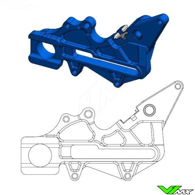 Moto Master 220mm Adapter Bracket Blue for OEM Rear Caliper - Husqvarna