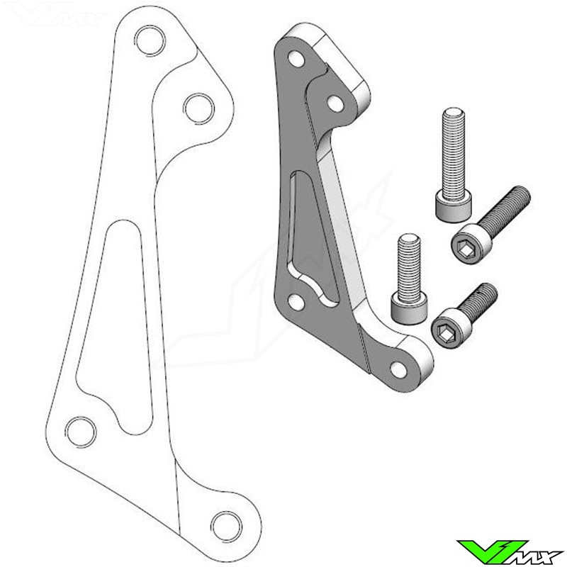 Moto Master 300mm Adapter Bracket For Moto-Master 4-Piston Front Caliper - Kawasaki Suzuki