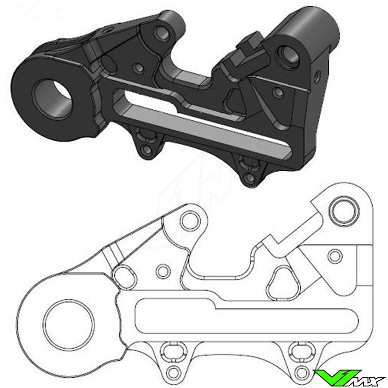 Moto Master 220mm Adapter Zwart voor OEM Achterremklauw - KTM Husqvarna GasGas Husaberg