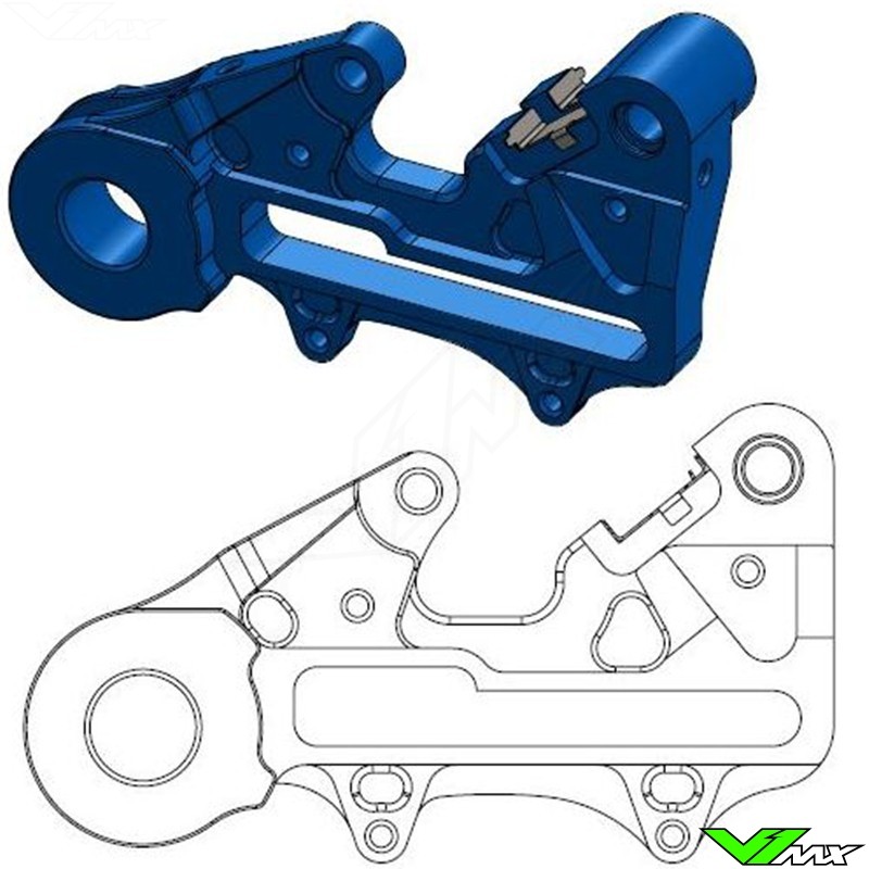 Moto Master 220mm Adapter Bracket Blue for OEM Rear Caliper - Husqvarna