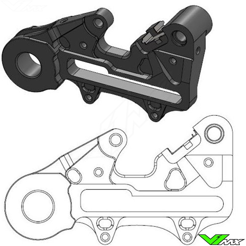 Moto Master 220mm Adapter Zwart voor OEM Achterremklauw - Husqvarna