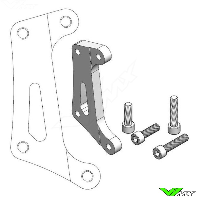 Moto Master 300mm Adapter Bracket For Moto-Master 4-Piston Front Caliper - Honda CR125 CR250 CRF250R CRF250X CRF450R CRF450X