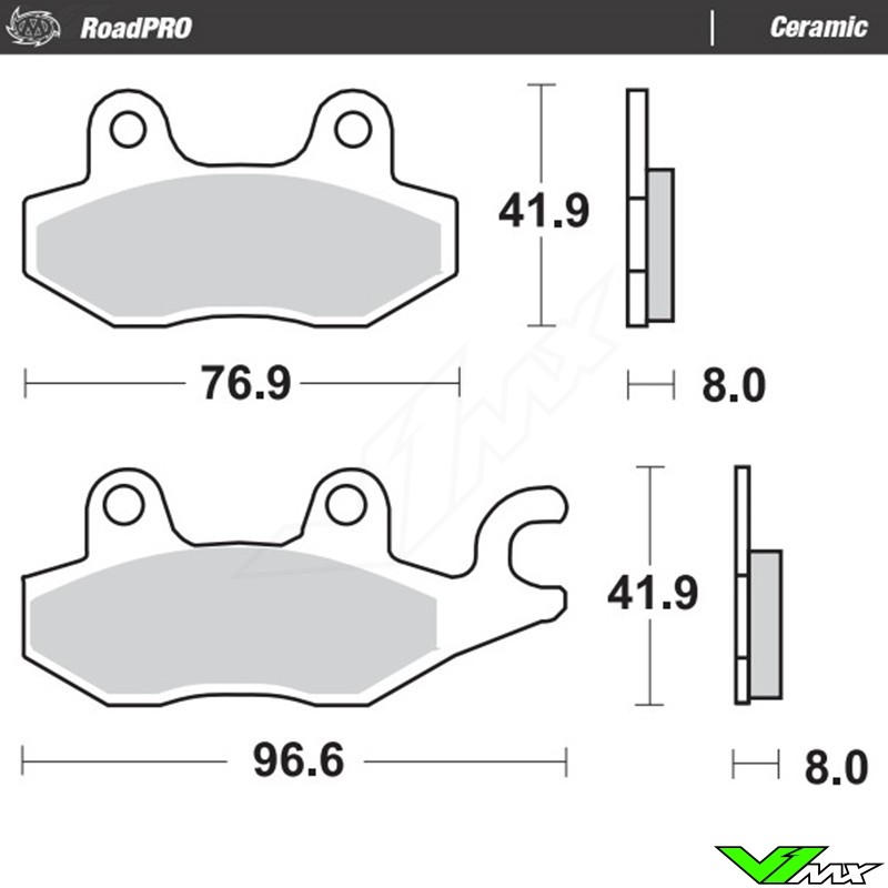 Moto Master RoadPro Ceramic Rear Brake Pads - Kawasaki KLR650