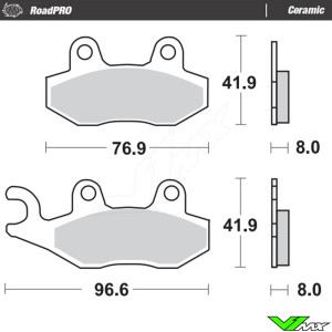 Moto Master RoadPro Ceramic Voor Remblokken - Kawasaki KLX125 KLX250SF KLX250S KLR650