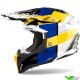 Airoh Aviator 3 Monarch Motocross Helmet - Blue / Yellow / White