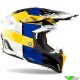 Airoh Aviator 3 Monarch Motocross Helmet - Blue / Yellow / White