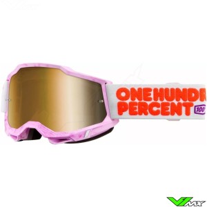 100% Accuri 2 Hundreds Motocross Goggle - Gold Mirror Lens