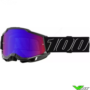 100% Accuri 2 Blakline Motocross Goggle - Red/Blue Mirror Lens