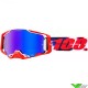 100% Armega Morpho Motocross Goggle - Hiper Blue Mirror Lens