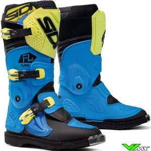 Sidi Flame Crosslaarzen - Licht Blauw / Lime