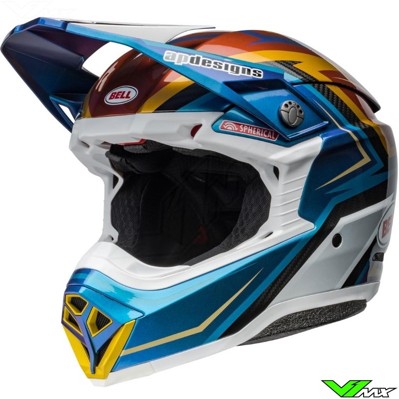 Bell Moto-10 Tomac Replica Motocross Helmet - White / Gold / Blue