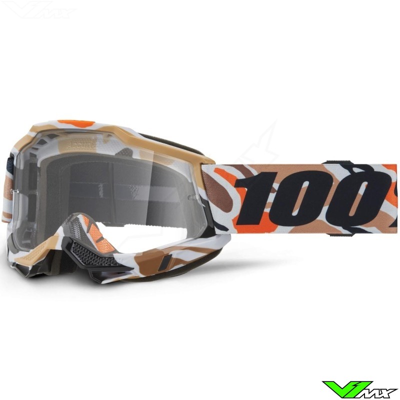 100% Accuri 2 Flea Crossbril - Zand / Camo / Heldere Lens