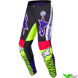 Alpinestars Supertech Dirt Studios 2025 Motocross Pants - Purple / Fluo Yellow