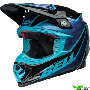 Bell Moto-9s Flex Sprite Crosshelm - Zwart / Blauw (M/L)