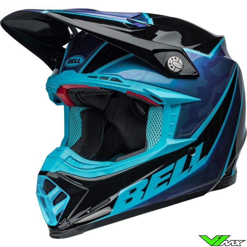 Bell Moto-9s Flex Sprite Motocross Helmet - Black / Blue (M/L)